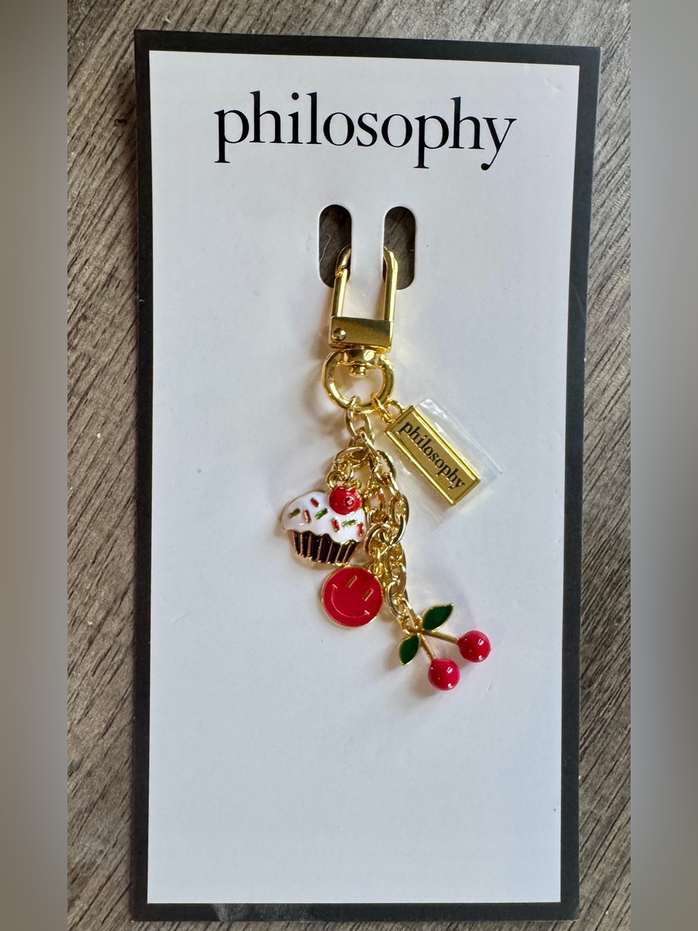 Philosophy Gold Cherry & Cupcake Charm -New